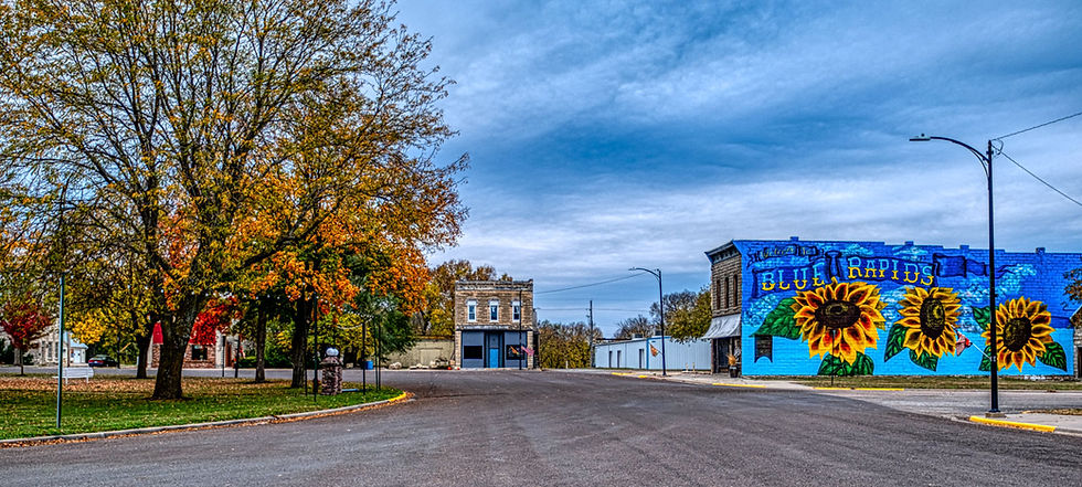 Image of main street in small town in Kansas.