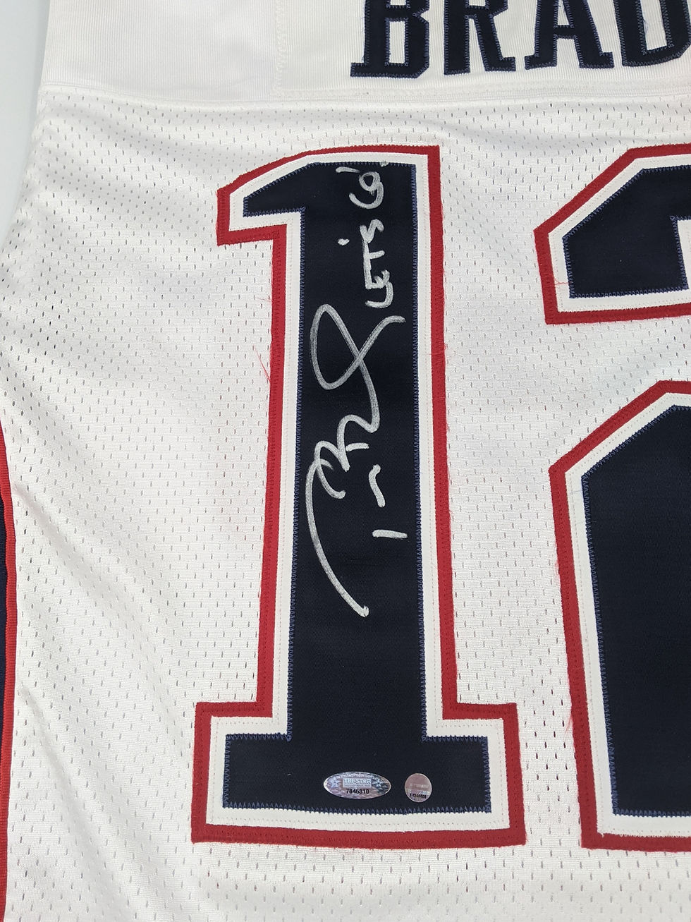 Thumbnail: Tom Brady 2006 Patriots Signed "Let's Go!" Jersey Tristar Mears for Game Use