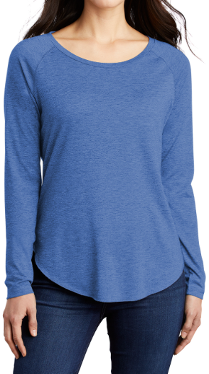 Thumbnail: Sport-Tek ® PosiCharge Long Sleeve Tri-Blend Wicking Scoop Neck Raglan
