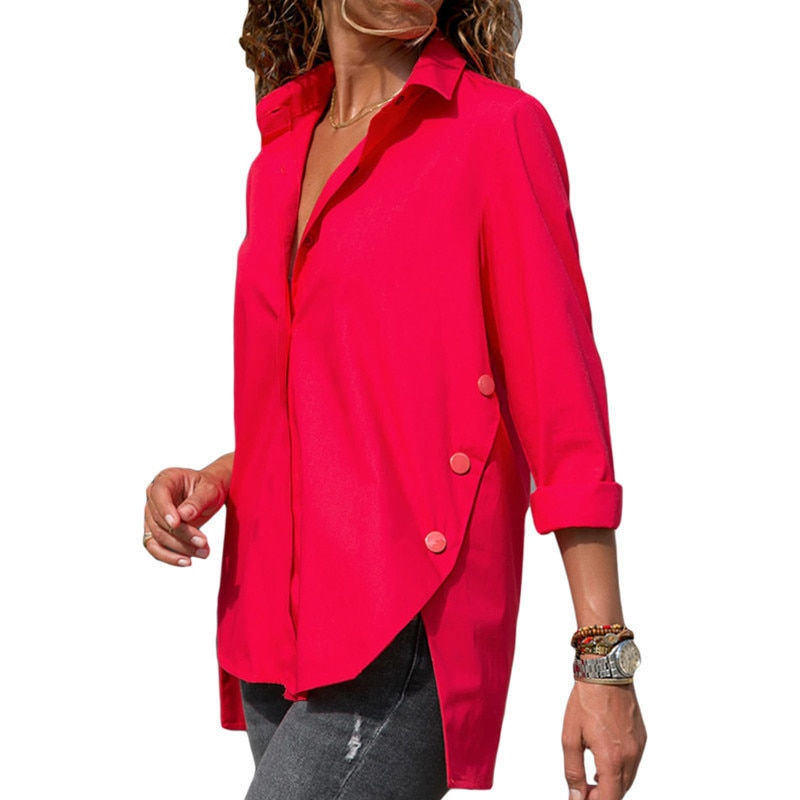Thumbnail: Irregular Split Hem Shirt