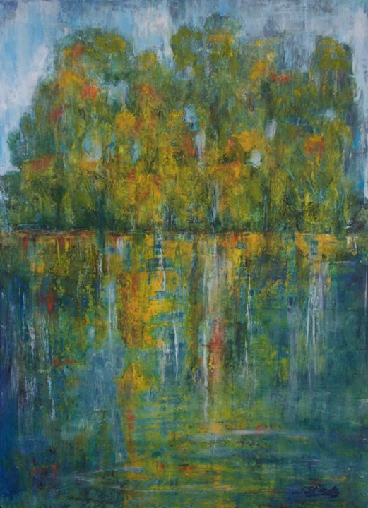 ’Reflections One’ Cold Wax and Oils 24”