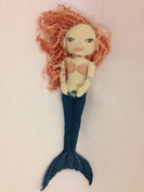 felt mermaid doll with pink hair and green tail