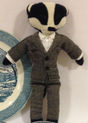 felt badger doll in tweed suit