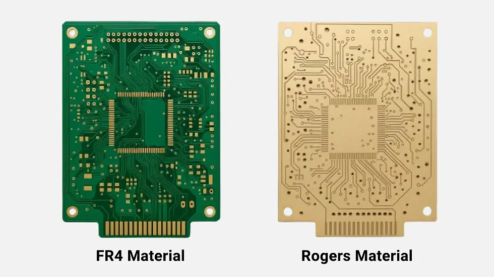 A comparison between FR4 PCB and Rogers PCB