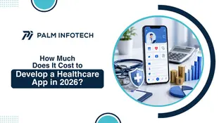 Smartphone showing healthcare app interface with medical and finance elements