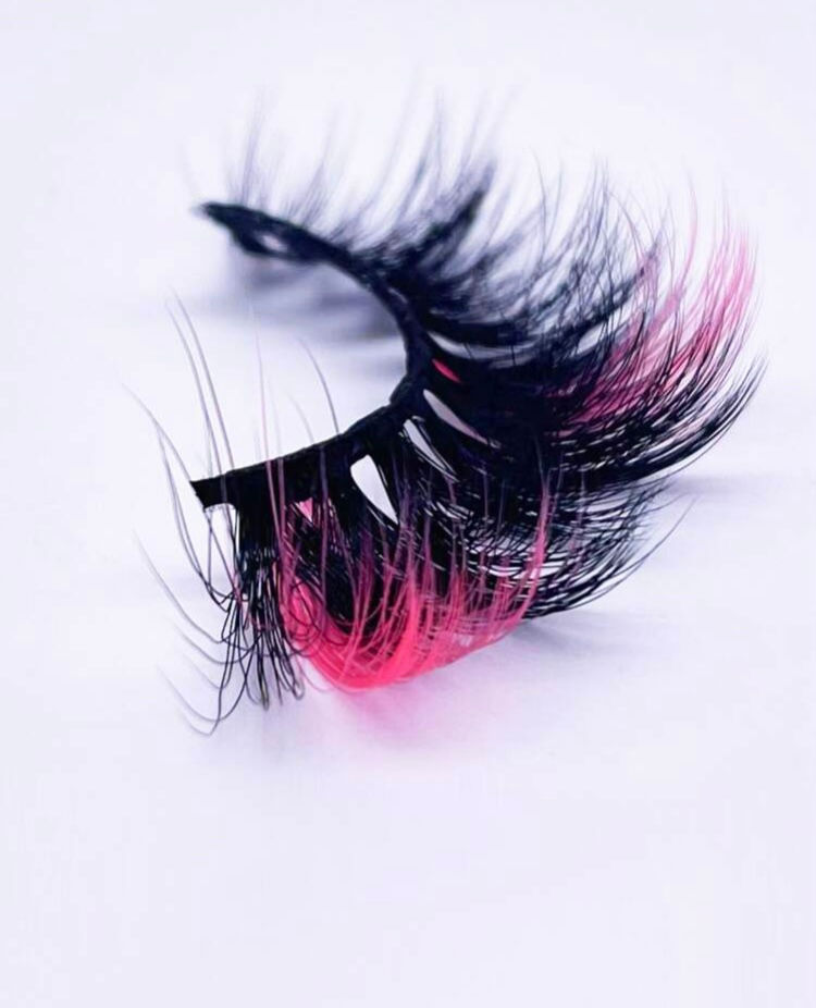 Thumbnail: Swan Pink Lashes -  20mm faux mink fluffy l