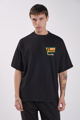Polypop Portal to Paradise Oversized Boxy Fit Black T-Shirt | Polypop