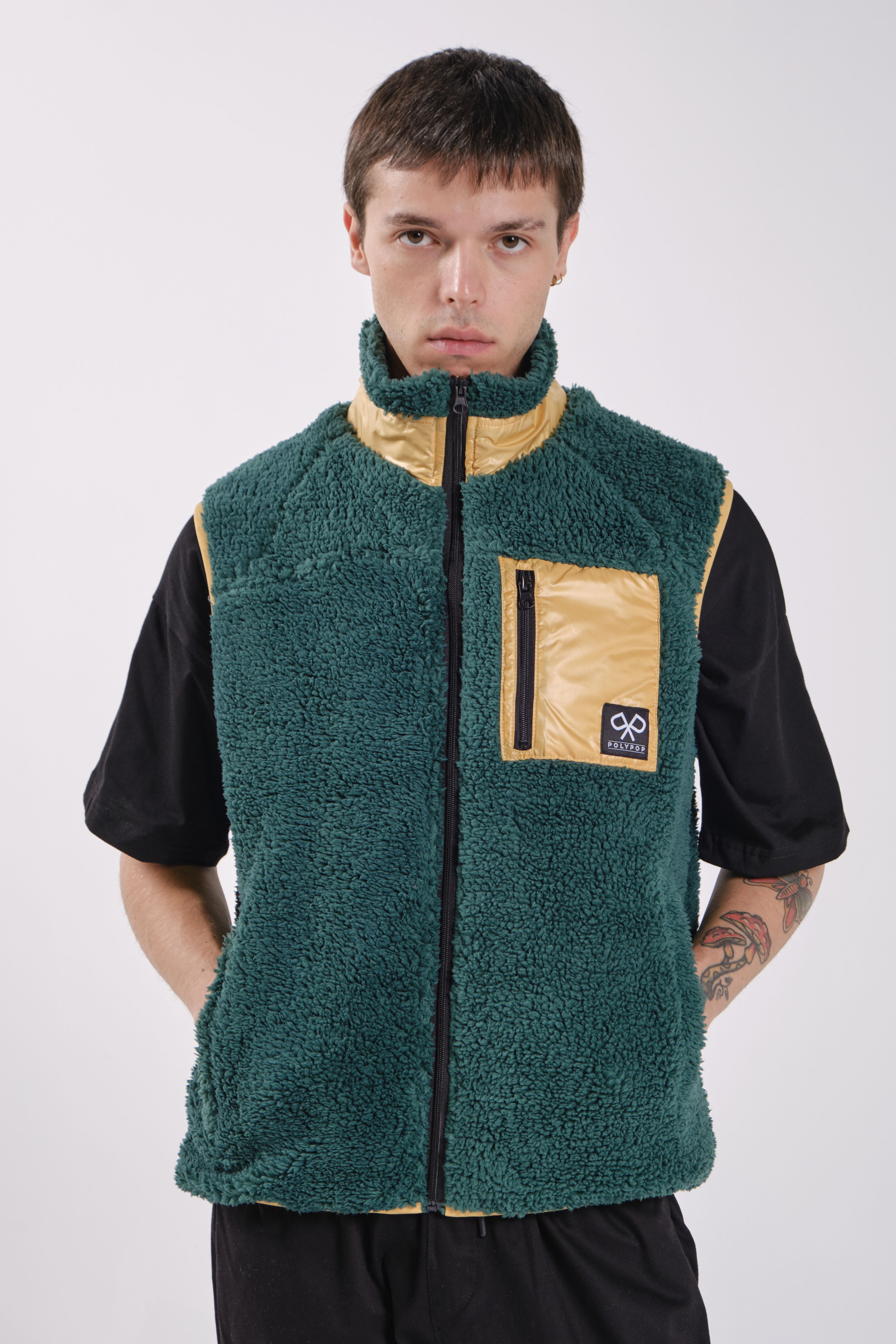 Polypop Green Sherpa Vest