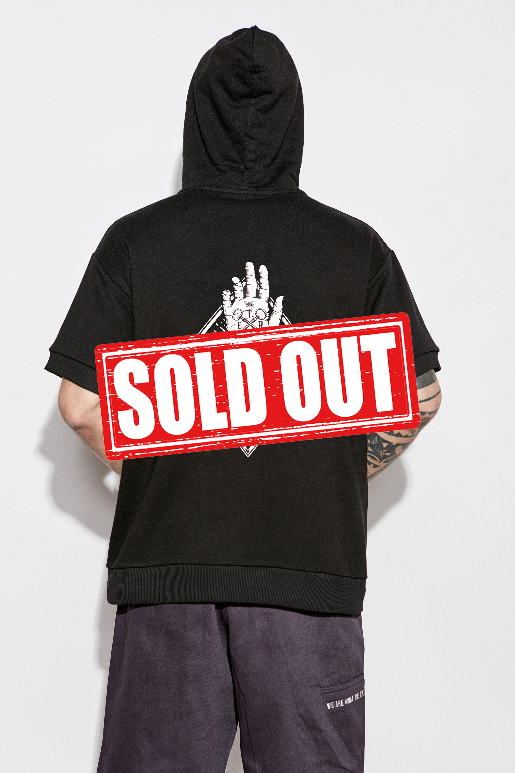 Polypop No Time to Die Kısa Kollu Siyah Hoodie