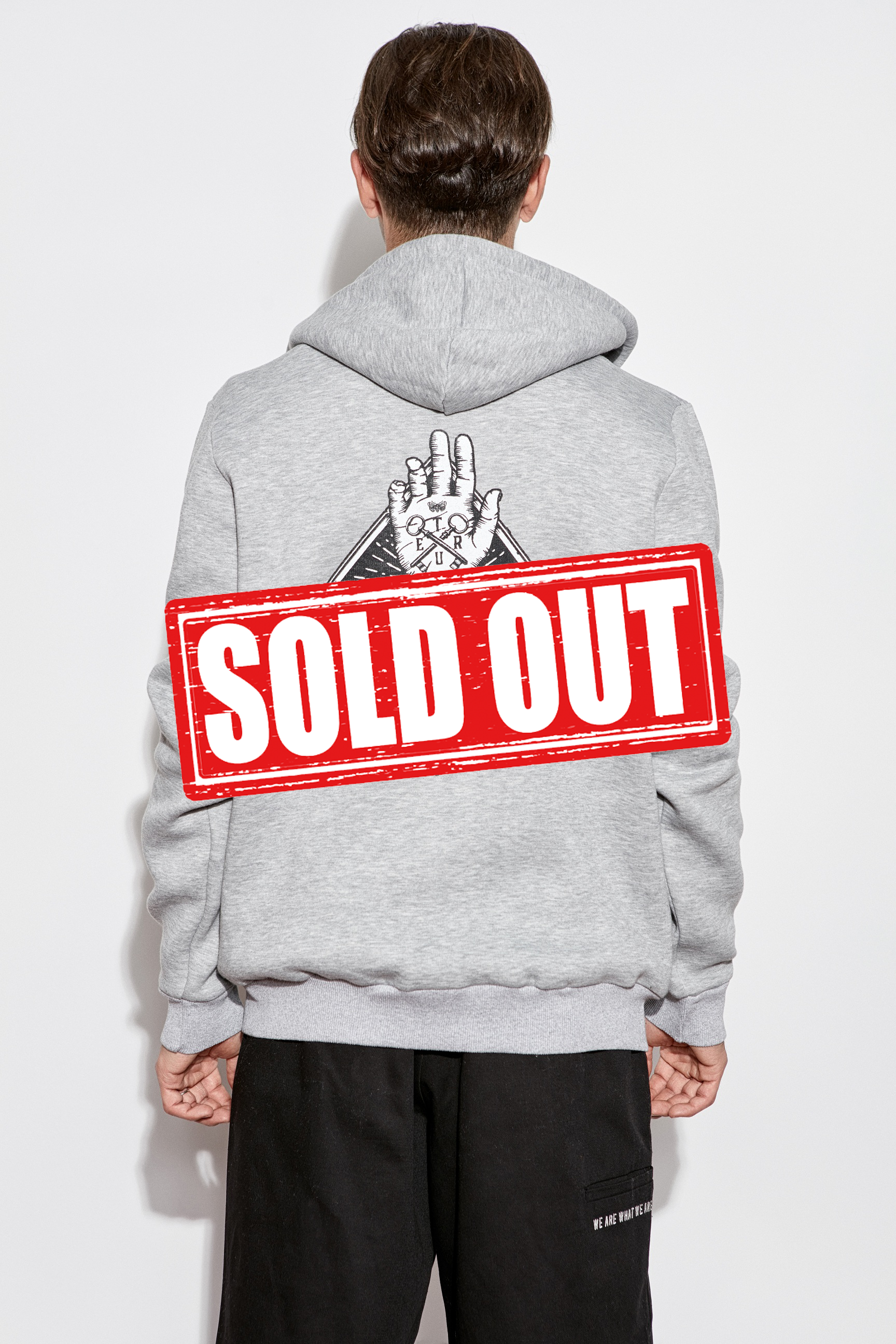 "No Time To Die" Fermuarlı Hoodie Gri