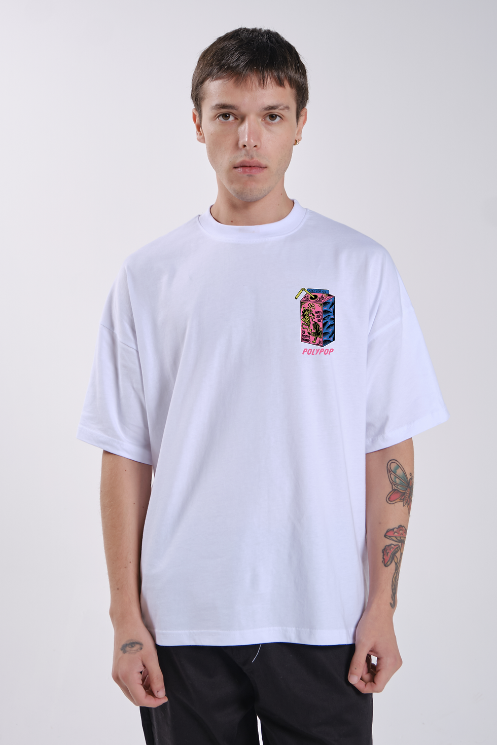 Thumbnail: Polypop Juice Box Oversized Boxy Fit White T-Shirt