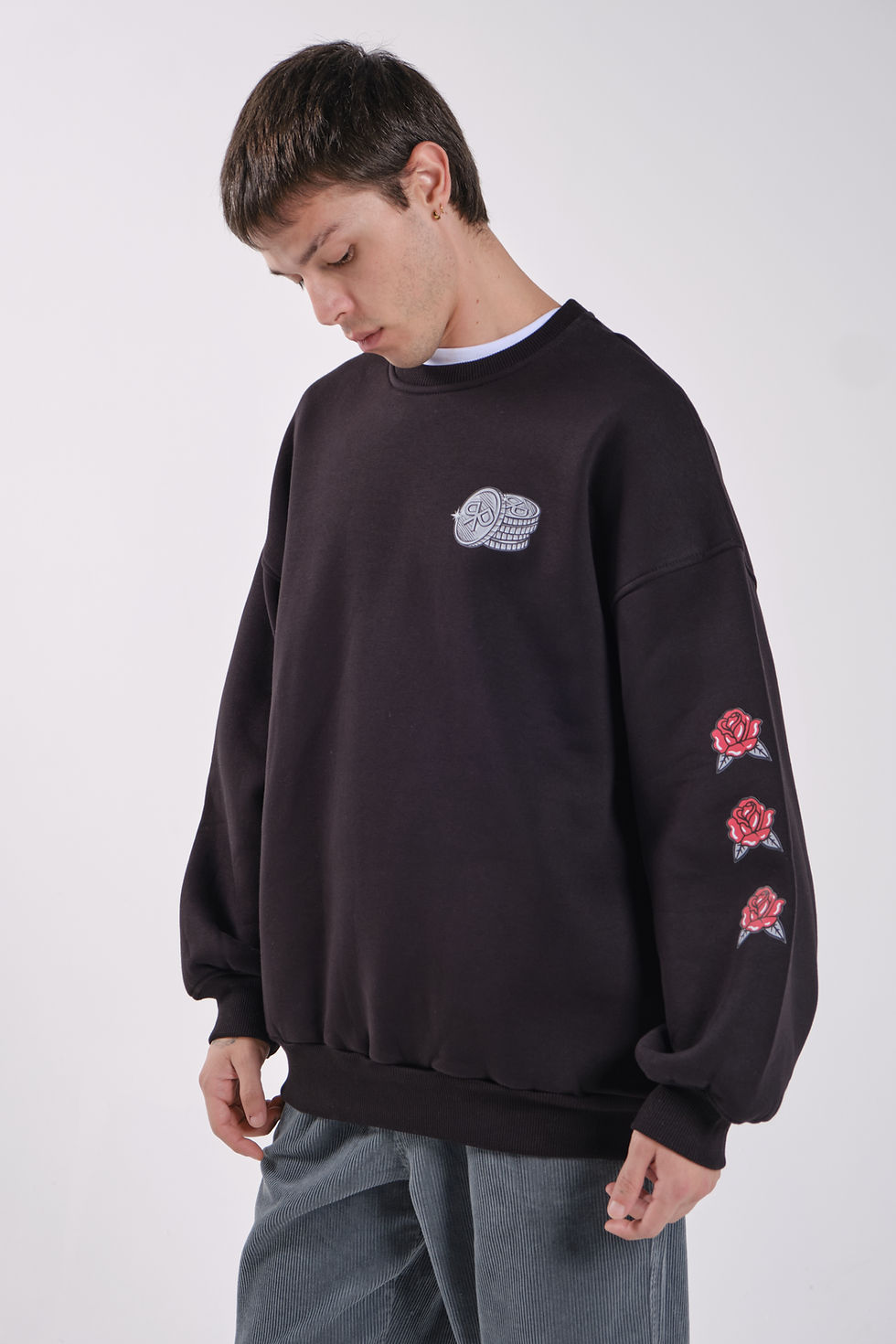 Thumbnail: "Jackpot" Oversized Fit Black Crewneck Sweatshirt