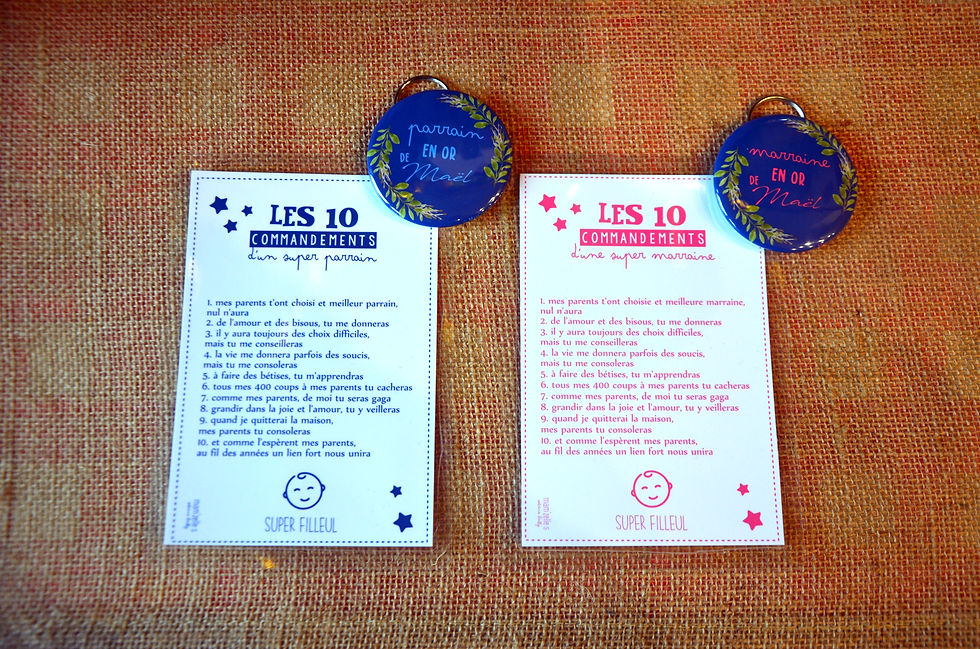 Miniature : Carte "10 commandements" pour parrain ou marraine