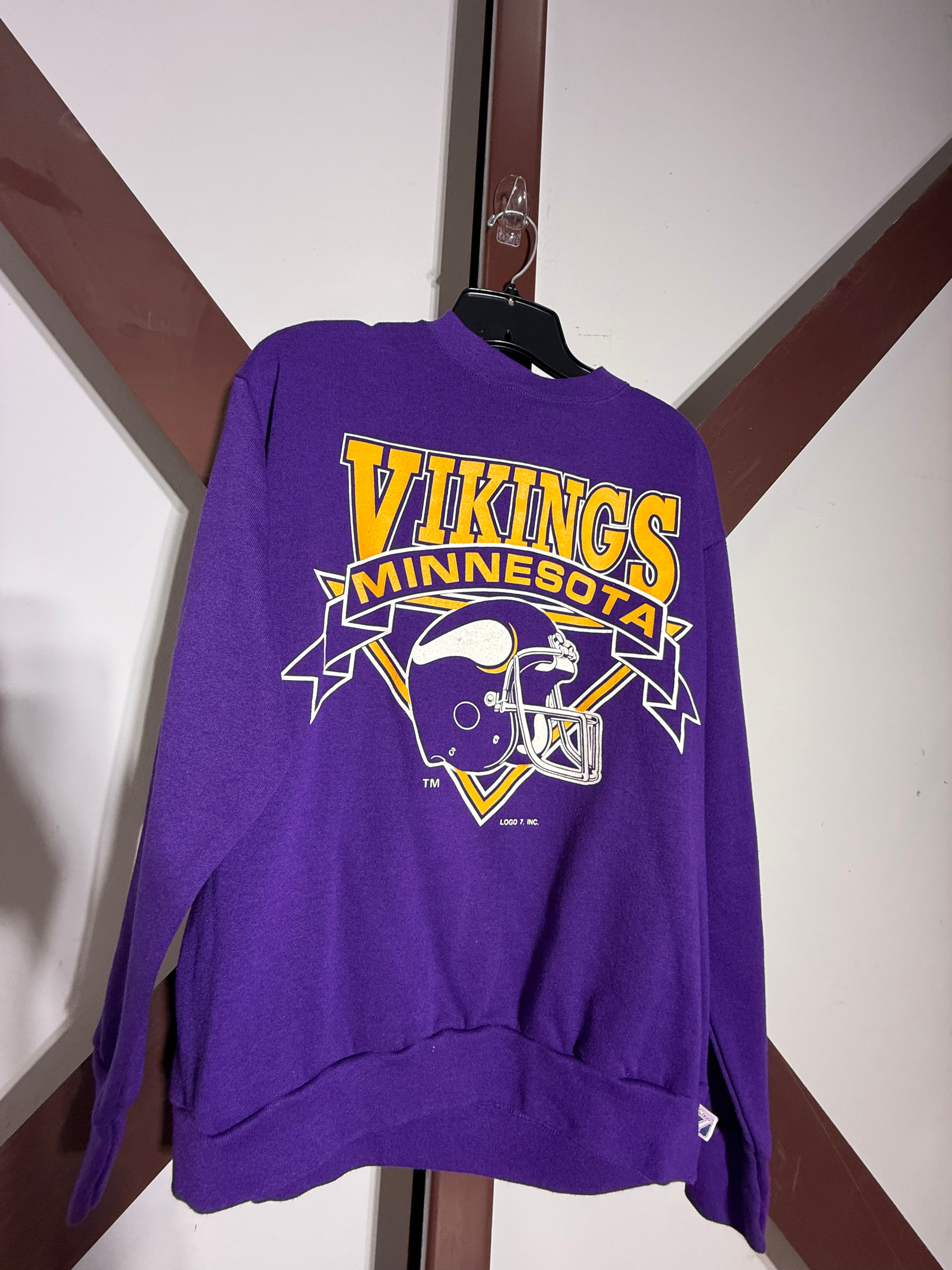 Vintage 90s Logo 7 Vikings Crewneck