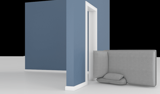 Chaise longue through a door