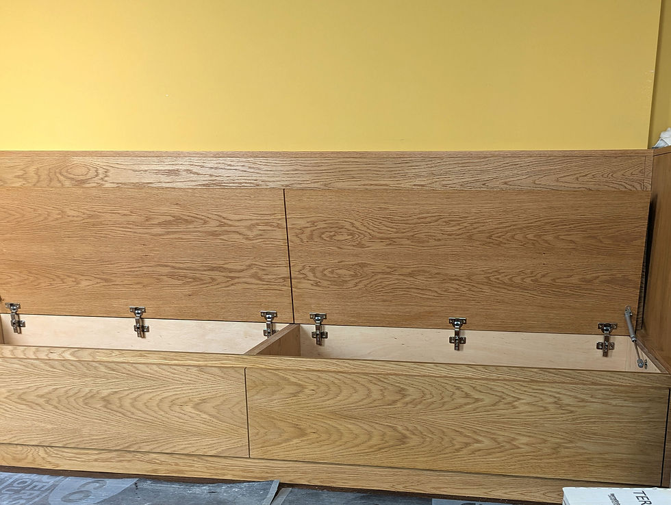 Thumbnail: Bespoke birch veneered oak bench seating 