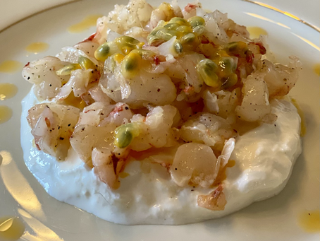La Tartare Di Gamberi Con Stracciatella E Frutto Della Passione