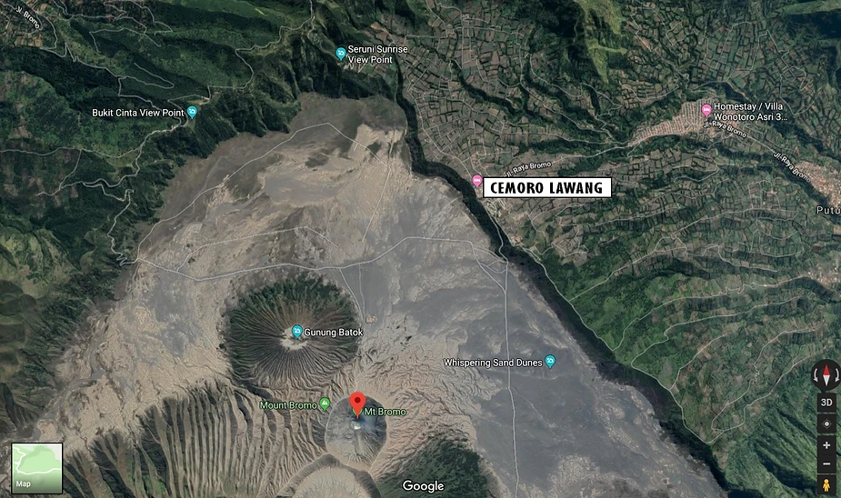 Mount Bromo, Cemoro Lawang Map by google