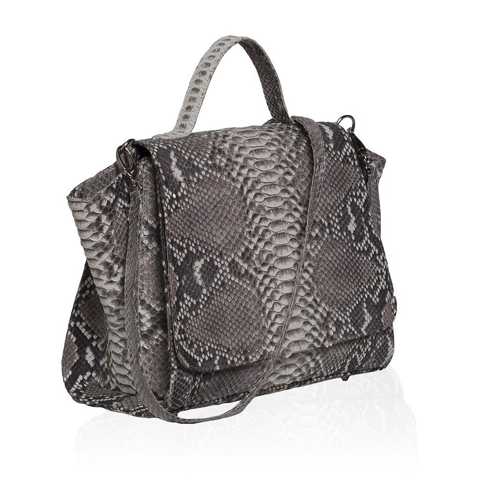 Thumbnail: Gemma Genuine Python Leather Satchel