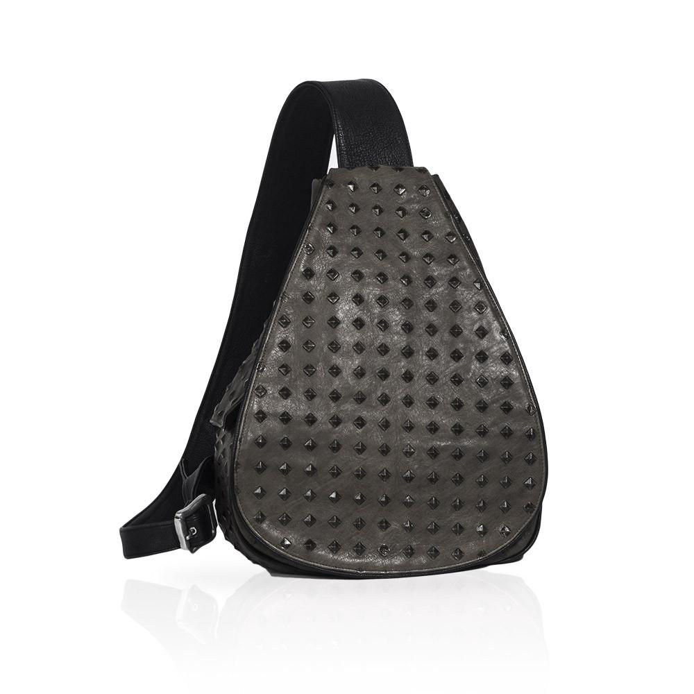 Florence Castle Leather Backpack in Grey