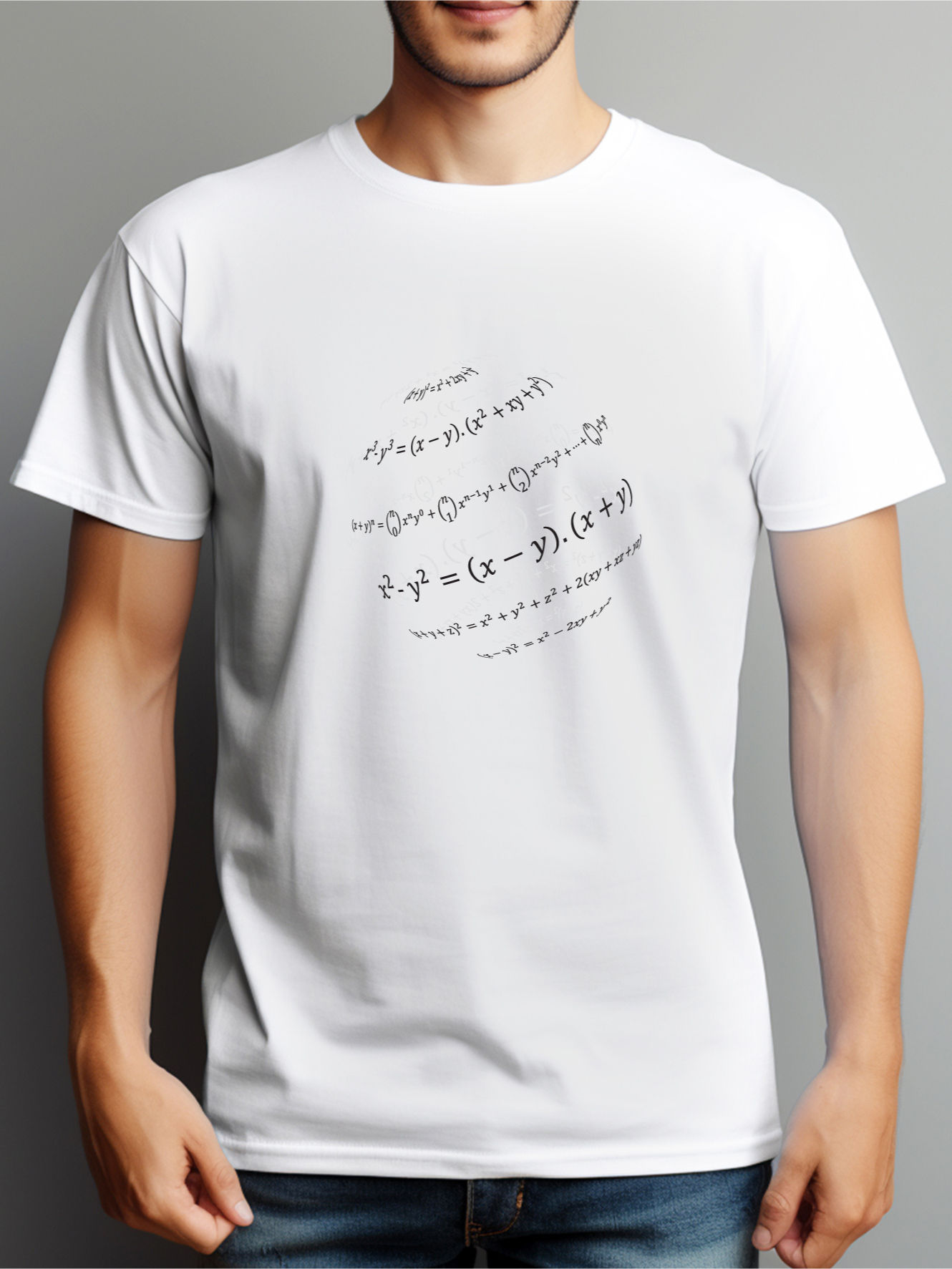 Erkek T-Shirt ( İki Kare Farkı -Beyaz )