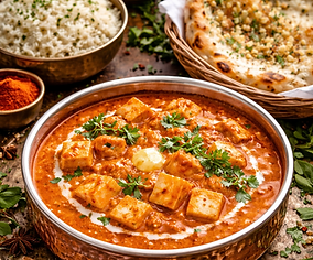 Delicious paneer butter masala spread.png