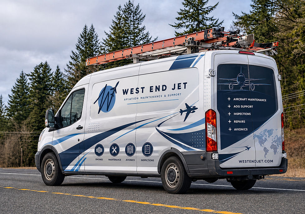 West End Jet mobile aircraft maintenance and AOG service van