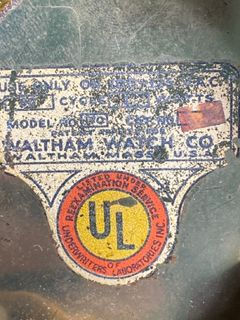 Thumbnail: Art Deco Onyx Waltham Mermaid Mantle Clock W/ Garnitures