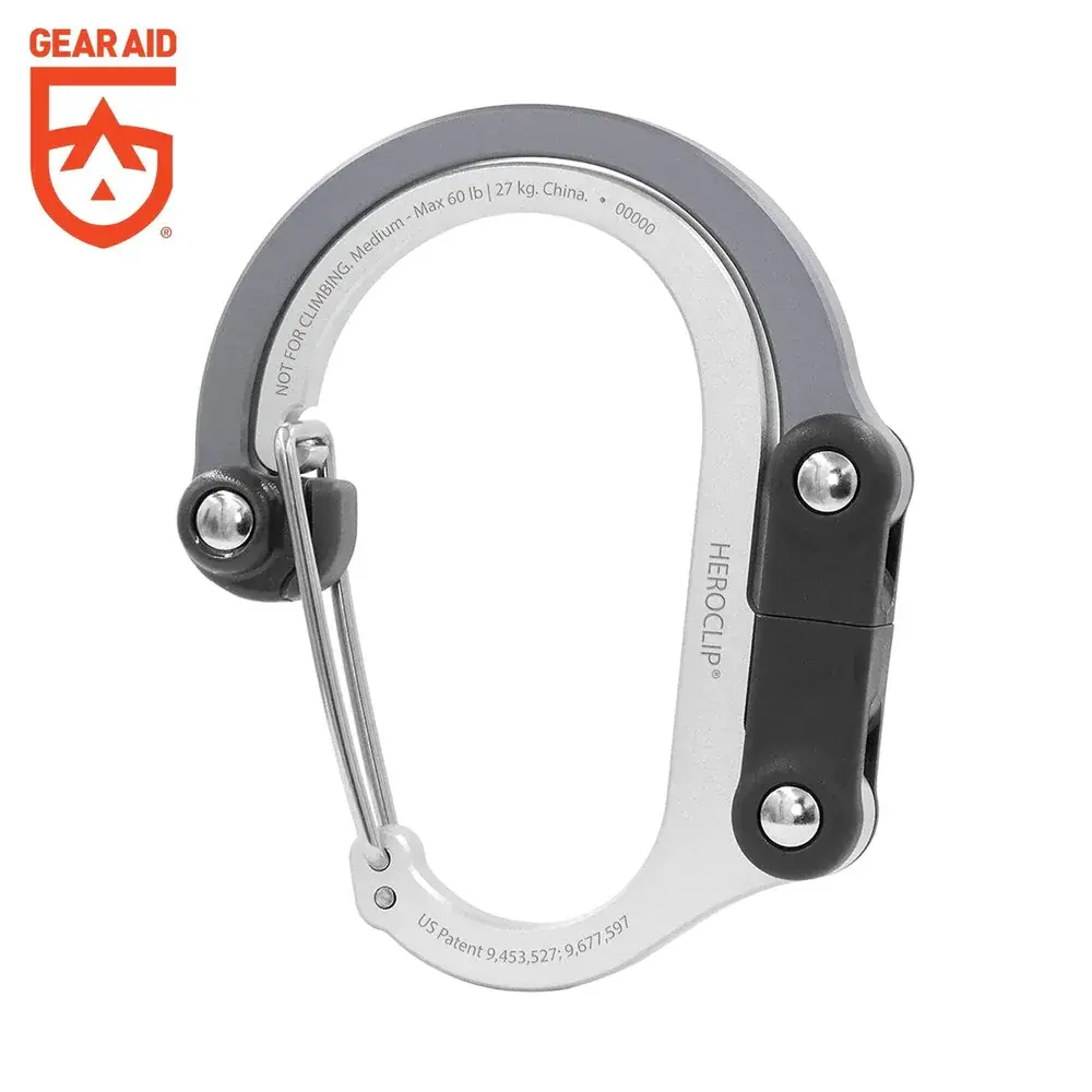 Mosquetón Giratorio Mediano HEROCLIP Plata Gear Aid