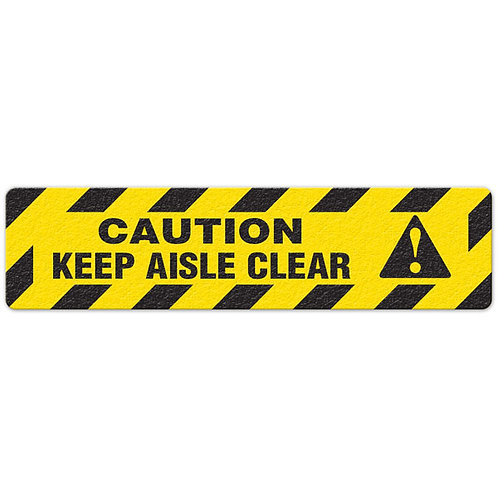 Caution - Keep Aisle Clear Floor Sign | incom-manufacturing