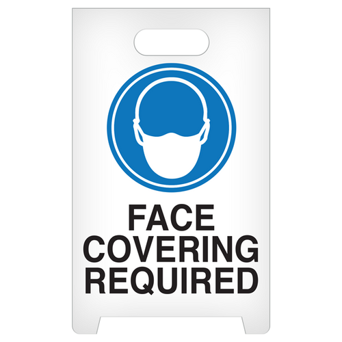 A-Frame Standing Floor Sign - Face Covering Required | INCOM Manufacturing