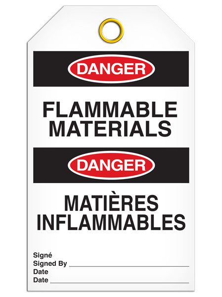 Bilingual DANGER - FLAMMABLE MATERIALS