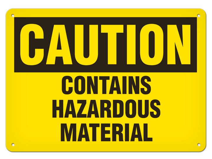 INCOM | CAUTION - Contains Hazardous Materials Safety Sign