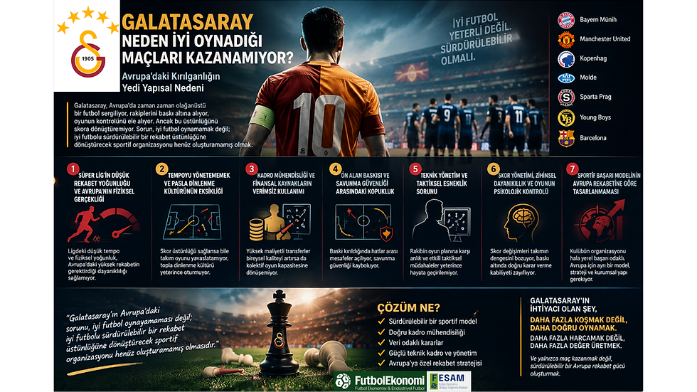 Galatasaray Belli Bir Süreye Kadar Domine Ettiği Maçları Neden Kazanamıyor? Avrupa'daki Kırılganlığın Yedi Yapısal Nedeni