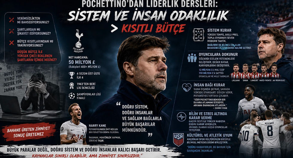 Pochettino’dan Liderlik Dersleri: Sistem ve İnsan Odaklılık İçin Kısıtlı Bütçe Bahane Değildir!