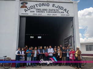 Inauguran auditorio ejidal Emiliano Zapata en San Andrés Cuexcontitlán