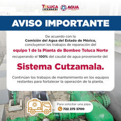 Se recupera en Toluca el 100% del caudal proveniente del Cutzamala