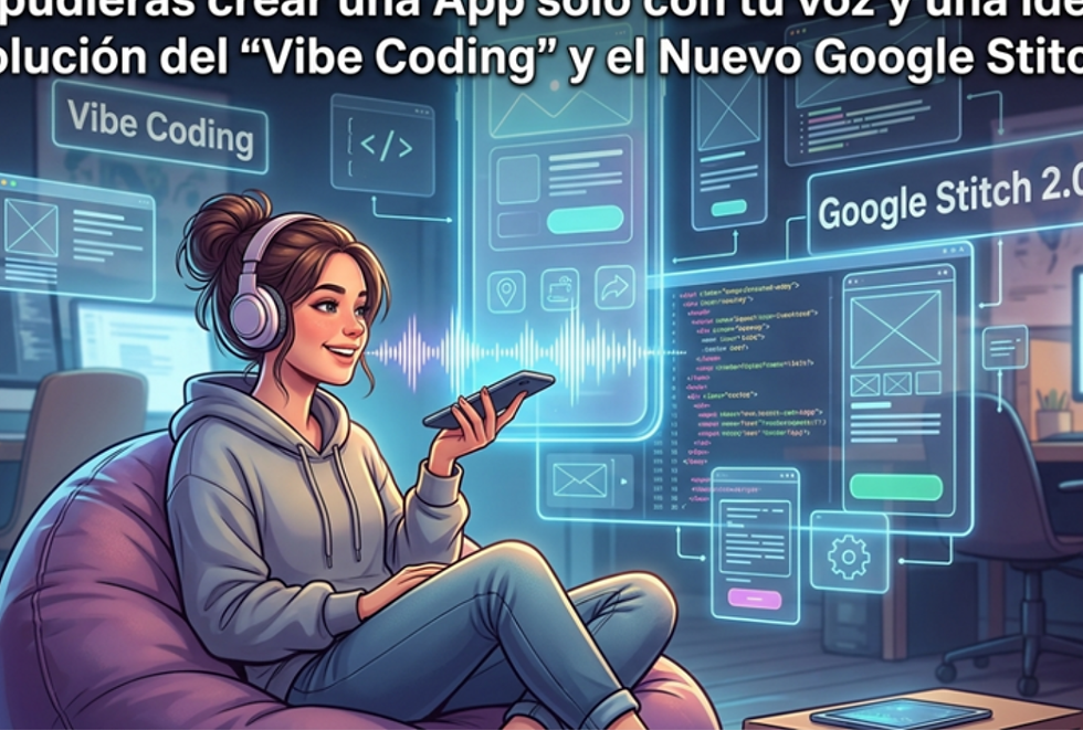 ¿Y SI PUDIERAS CREAR UNA APP SOLO CON TU VOZ Y UNA IDEA? LA REVOLUCIÓN DEL "VIBE CODING" Y EL NUEVO GOOGLE STITCH 2.0