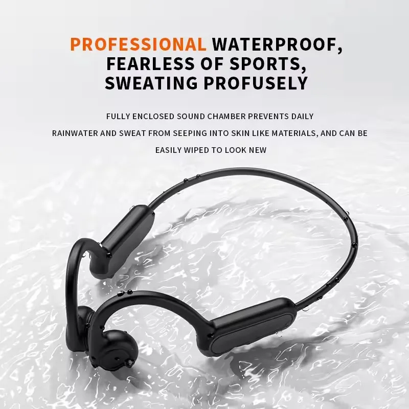 Thumbnail: NEW Real Bone Conduction Sport Headphone Wireless Earphone Bluetooth-Compatible 
