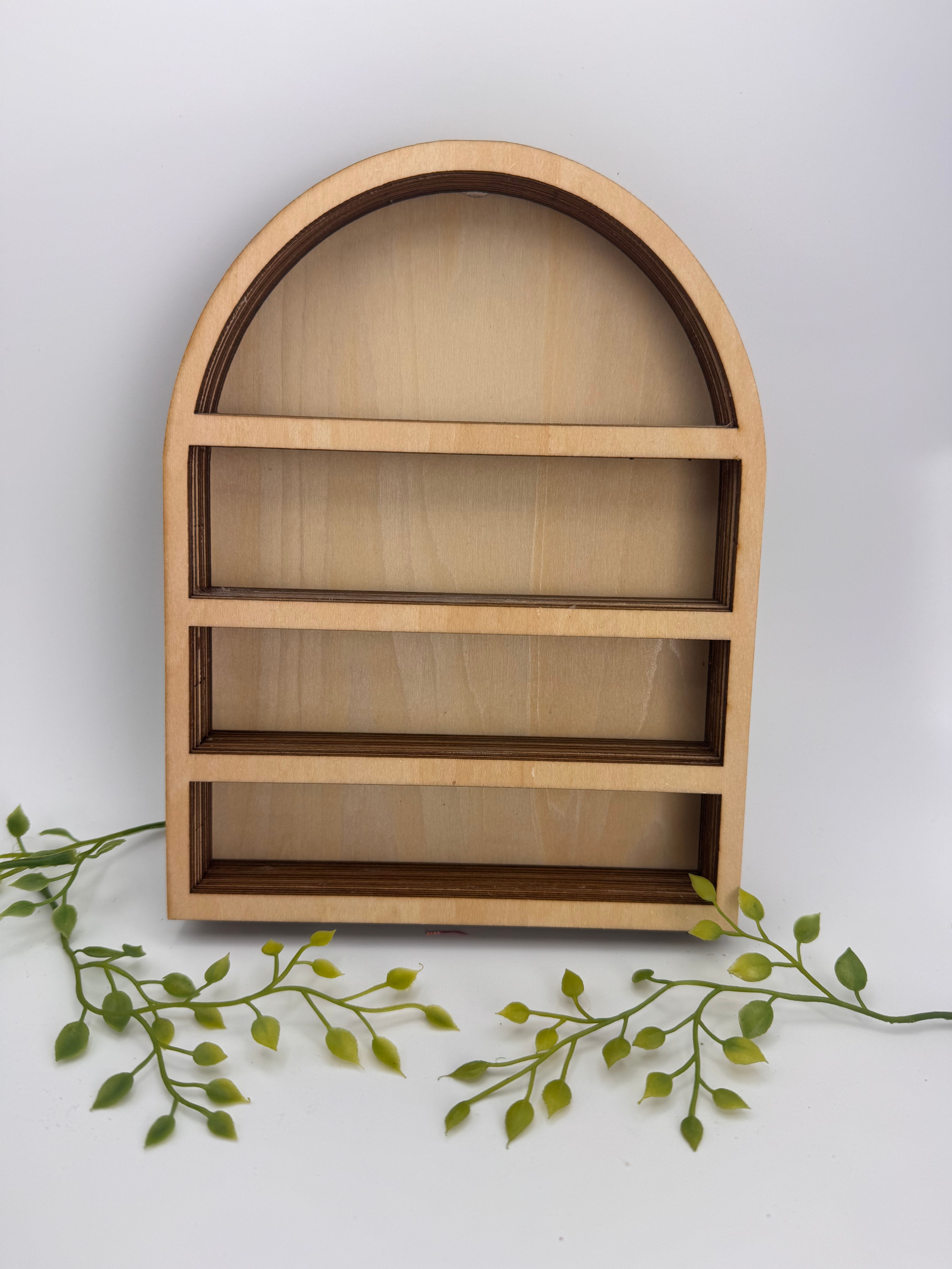 Wide Arched Mini Book Shelf - Blank