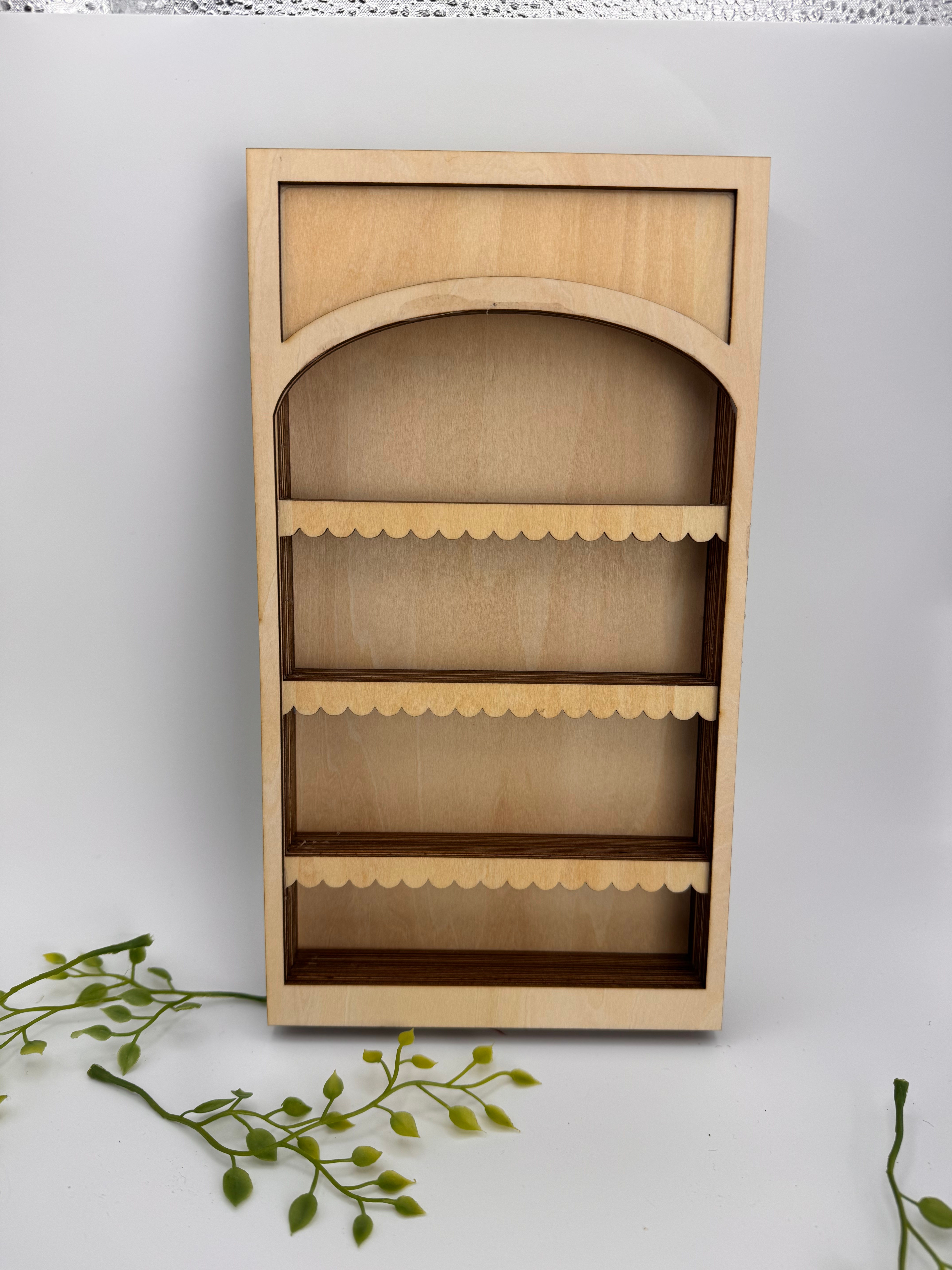 Scalloped Mini Book Shelf - Blank