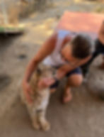 A visitor and Bobby
