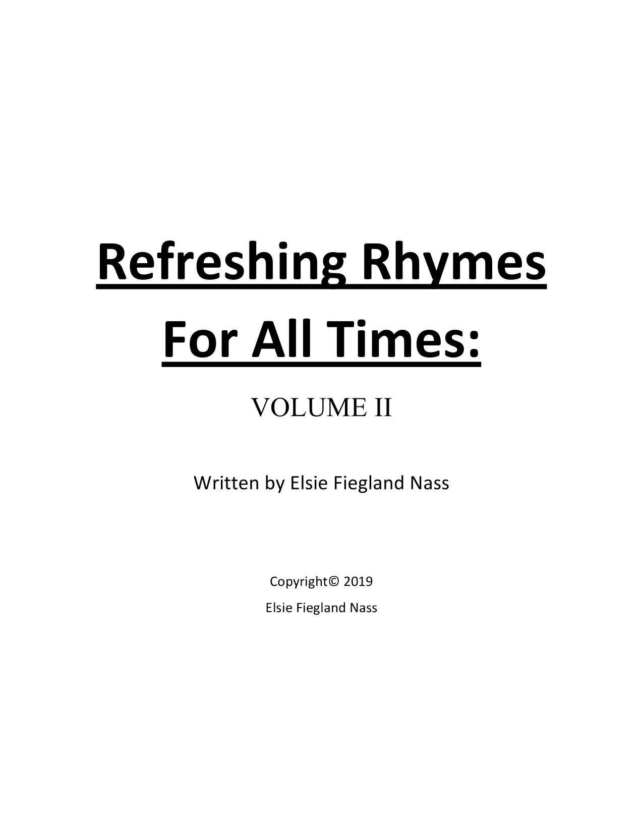 Refreshing Rhymes Book II
