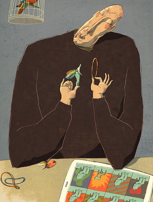 Hubert Warter - Illustration - Mann - Spiel - Computerspiel - Satire - man - game - computer game - satire