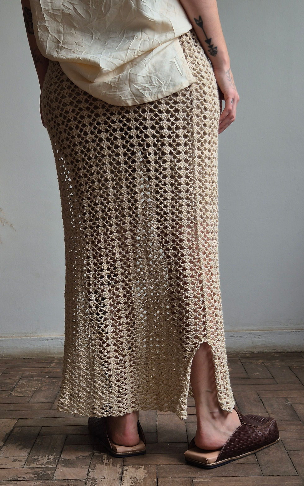 Miniatura: Saia Crochê Escama (P/M/G)