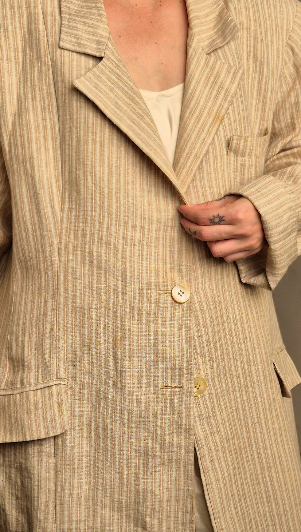 Miniatura: Blazer Leve Linho Listras (GG)