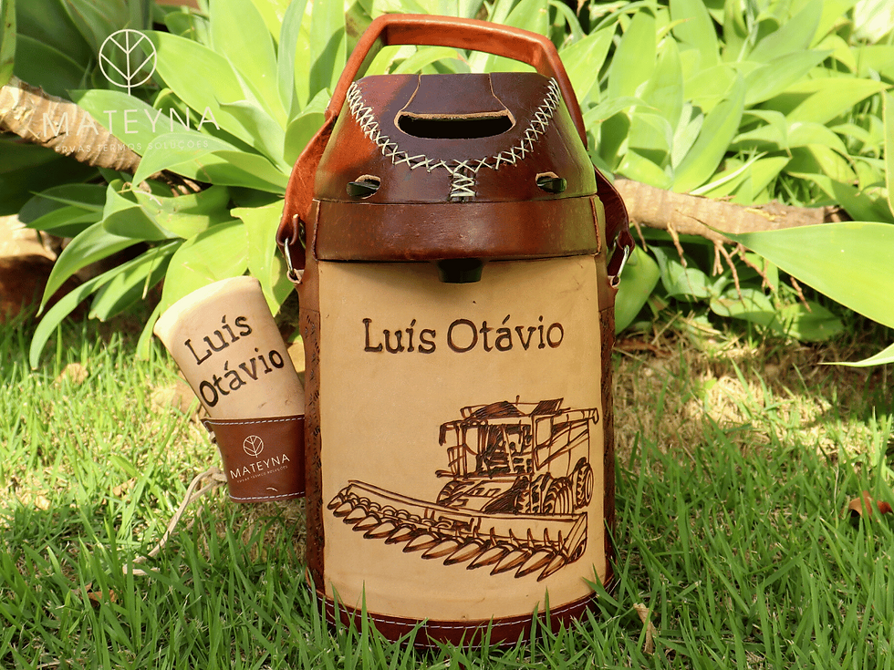 Miniatura: Kit Termico Nox 2.5 Litros Mateyna Terere Couro Vino Premium Personalizado CL
