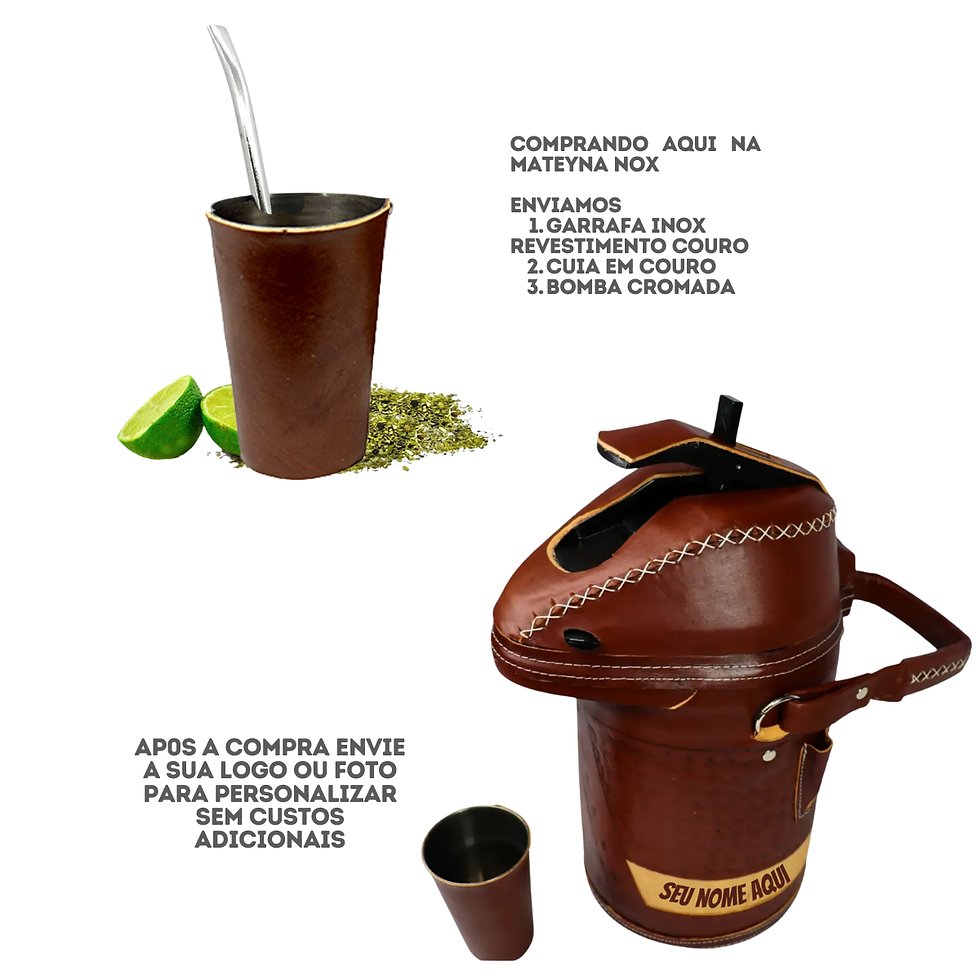 Miniatura: Kit Termico Nox 4 Litros Mateyna Terere Premium Personalizado Couro Black Bull 