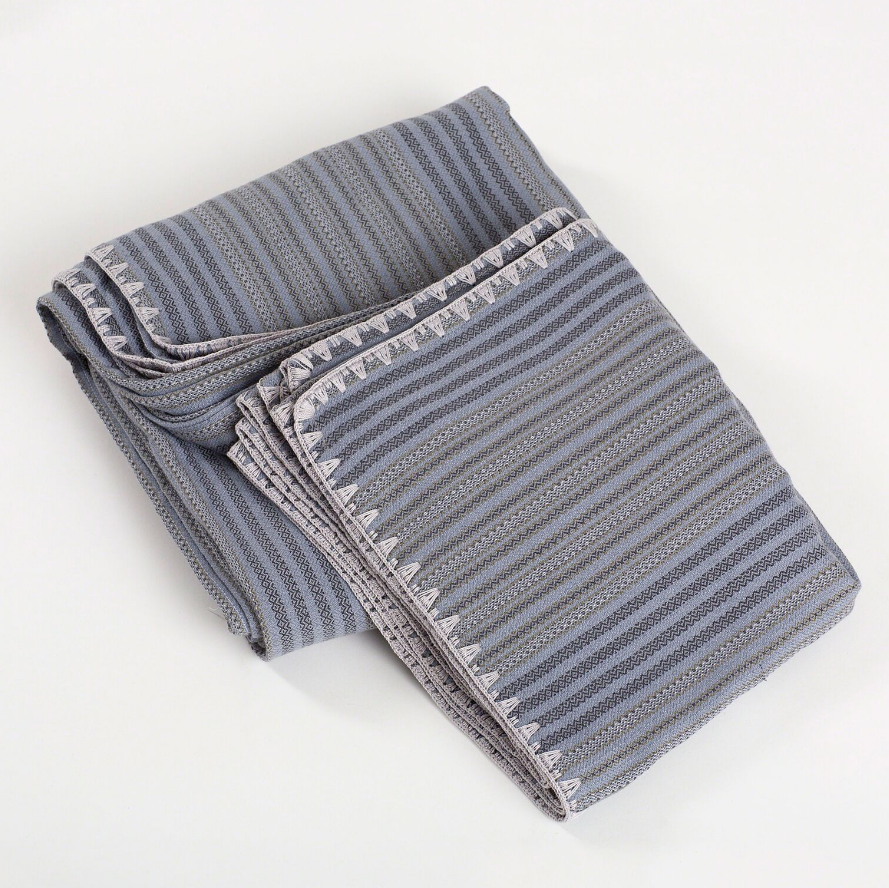 Hand-Loomed Throw - Sky