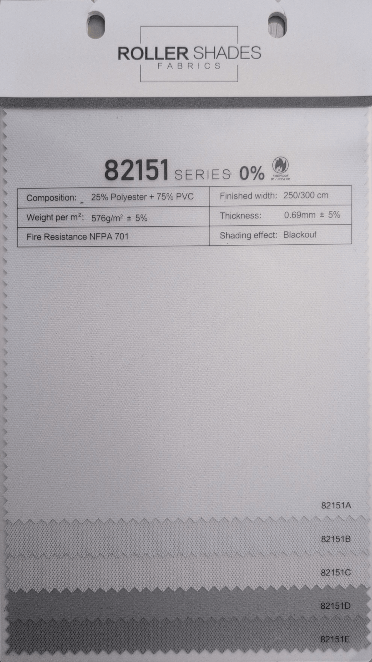 82151C Fire Resistance Blackout Roller Shades